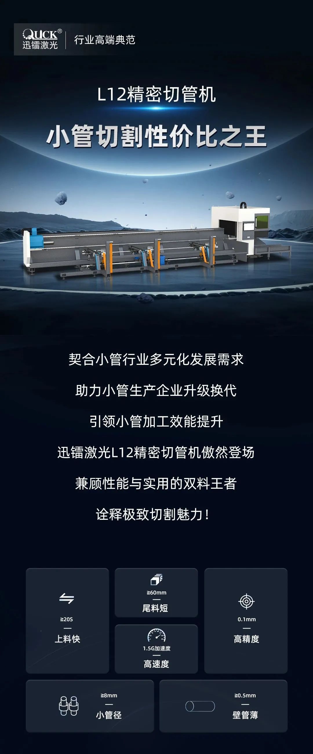 迅鐳激光L12精密切管機 | 小而強大，定義行業(yè)新標桿！(圖2)